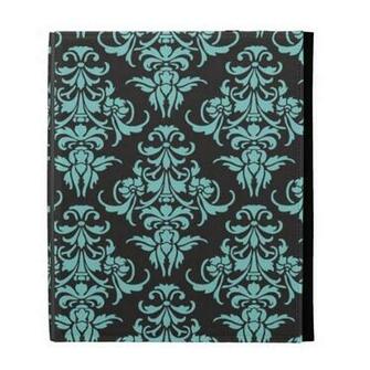 Damask Vintage Wallpaper Blue Girly Chic iPad Folio Cover
