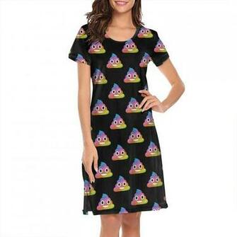 Amazon Eno Cotton Short Sleeve Nightgowns Women S Cute Poop