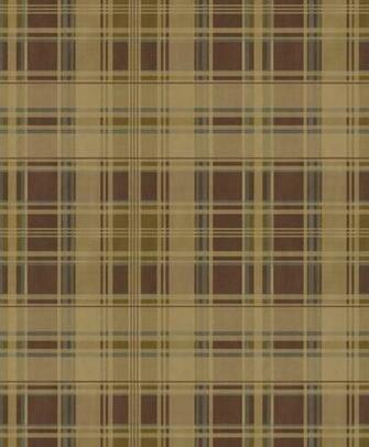 Hero Plaid Wallpaper Chocolate Green Traditional