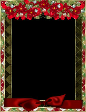 Christmas Photo Frame With Red Bow And Poinsettia Gallery