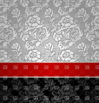 Seamless Grey Victorian Wallpaper With Red Border Royalty