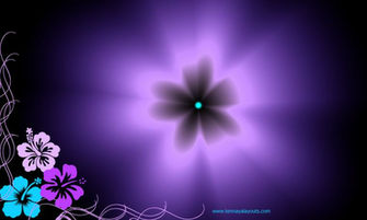 Blue And Purple Hawaiian Flowers Timeline Cover Background