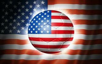 Soccer Football Ball With Usa Flag