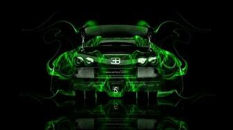 Bugatti Veyron Green Wallpaper Tuning Back
