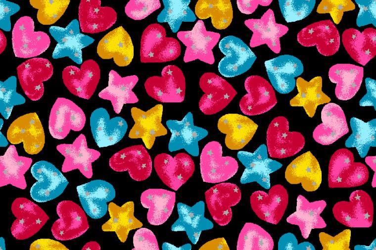 Pink Hearts And Stars Wallpaper Background
