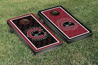 Chapman University Panthers Repeat Logo Wallpaper Cornhole Set