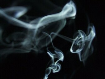 Incense Smoke Against Black Background
