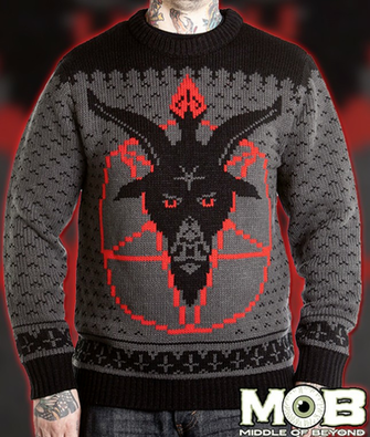 Design Satanic Goat Head With Pentagram Inverted