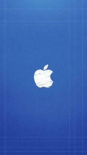 Blue Background Apple Logo iPhone Wallpaper HD