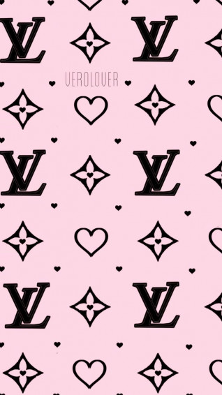 Louis Vuitton Wallpaper Pattern With Hearts And Diamonds