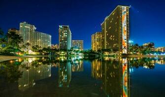 Photos Cities Usa Waikiki Night River Hawaii Building