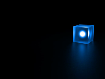 Blue Cube Wallpaper Glossy Shine 3d Render