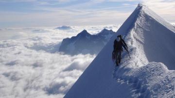 On The Top Of Snow Mountain Wallpaper