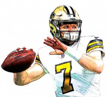 Taysom Hill Saints Qb Football Illustration Helmets