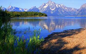 Wallpaper Grand Teton National Park Wyoming Usa Mountain Lake