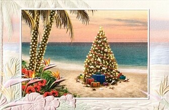 Tropical Christmas Cards Beach