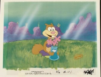 Vase Original Flower Background Cel Spongebob Animation Lot