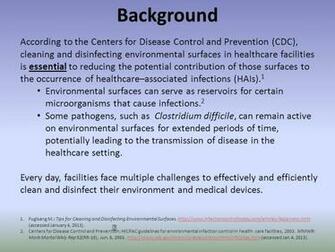 Environmental Cleaning Background According To The Centers For