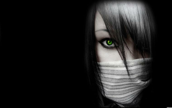 Green Eyes Girl Black Wallpaper Ubuntu