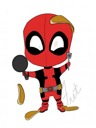 Chibi Deadpool Making Pancake By Festes Girl