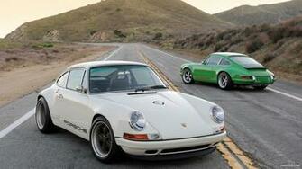 Black Singer Porsche White Front Wallpaper