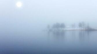 Foggy Blue Lake 4k Ultra HD Desktop Wallpaper