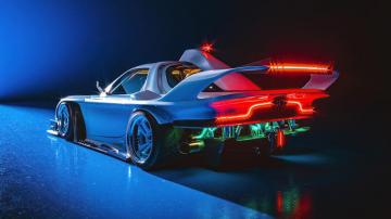 Cars Scifi Neon Artist Artwork Digital Art HD 4k