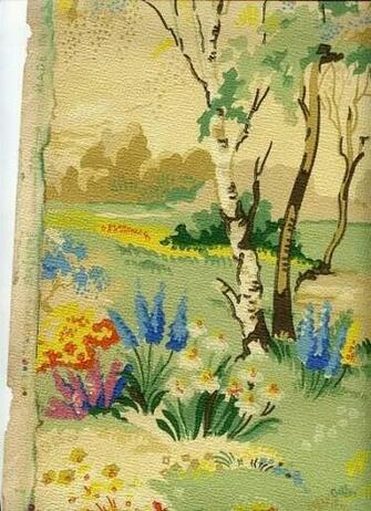 Vintage 1930s Wallpaper Floral Flower Prints