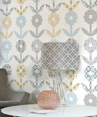 Patchwork Flower Wallpaper From Layla Faye Laylafaye