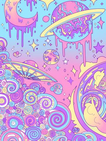Bepsiboy Pastel Galaxy Psychedelic Art iPhone