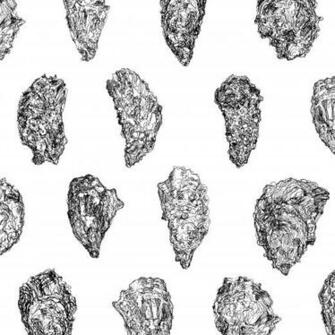 Oysters Wallpaper Pink On Grey Smooth Paper At 1stdibs
