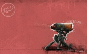 Sentry Tf2 Team Fortress Red HD Wallpaper Architecture Design
