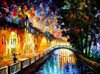 Leonid Afremov Evening Rain Wallpaper