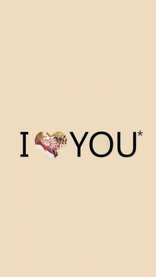 I Love You Typography Pink Heart Android Wallpaper