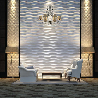 Pvc Tv Background Wall Paneling Textured Wave Board 3d
