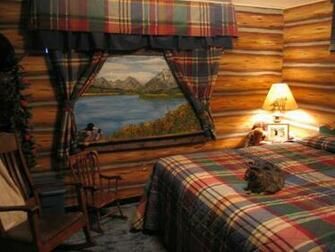 Faux Log Cabin Wallpaper Retreat In The