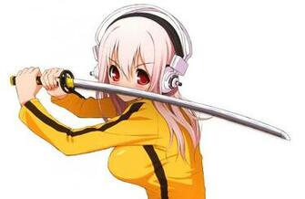 Super Sonico Kill Bill Suit Headset Girl Female HD Wallpaper Desktop