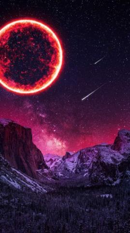 Red Giant Sun iPhone Wallpaper