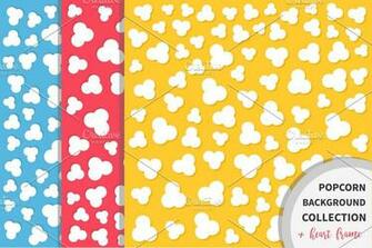 Popcorn Background Collection Frame Illustrations Creative Market