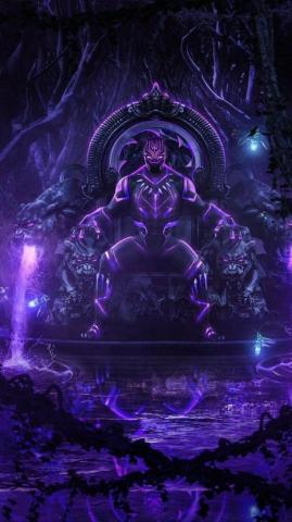 Black Panther With Purple Suit Wallpaper Teahub Io