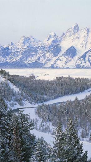 Mountains Landscapes Snow Wyoming Wallpaper