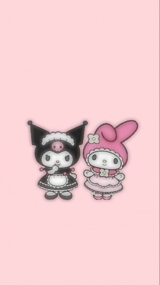 My Melody And Kuromi Background Hello Kitty iPhone Wallpaper