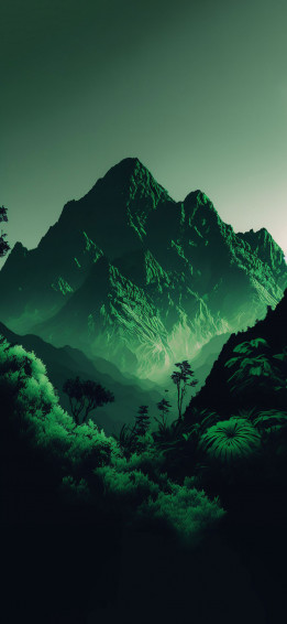 Mountains Aesthetic Green Wallpaper