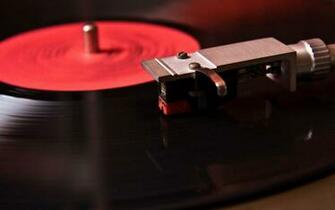 Record Collection Wallpaper Red Vinyl