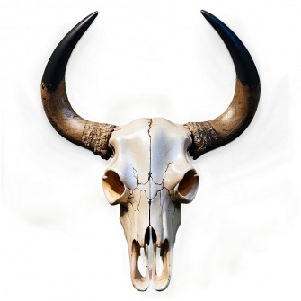 Bull Skull On Black Background Png Wallpaper