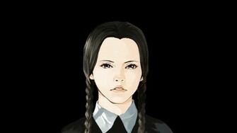 The Addams Family Wednesday Friday Black Background Wallpaper
