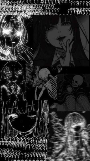 Girls And Skeletons Goth Anime Wallpaper