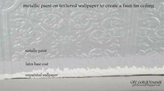 Giy Goth It Yourself Create A Faux Tin Ceiling With Wallpaper