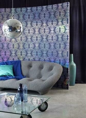 Navy Blue And Silver Wallpaper Elam Snowflake