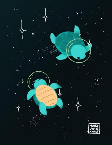 Space Turtles Art Print